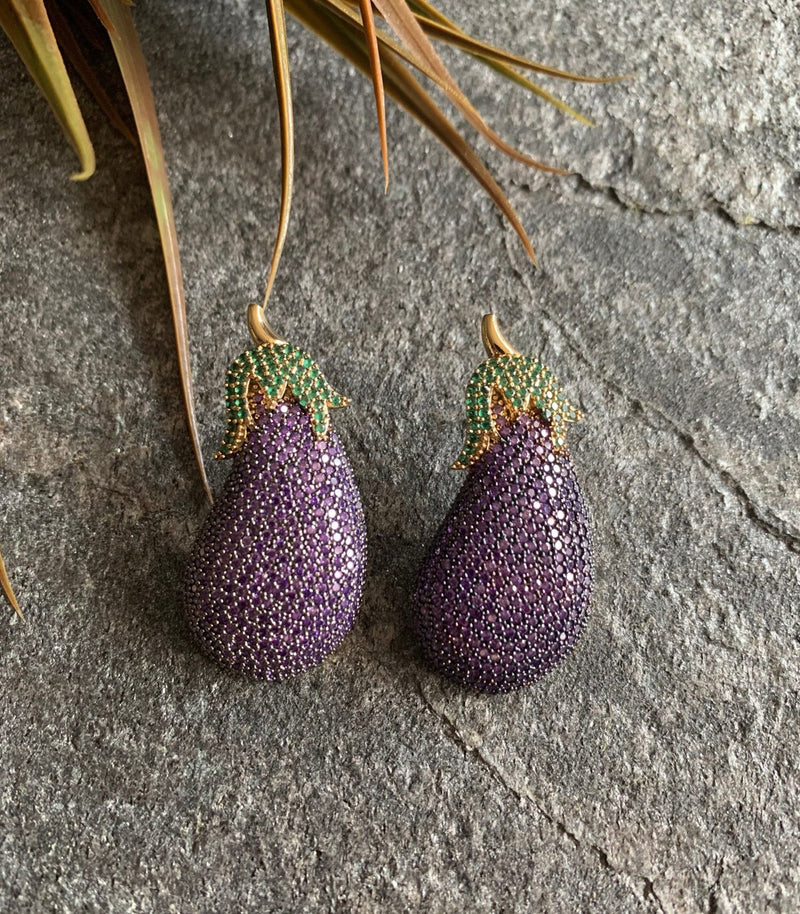 Eggplant Earring